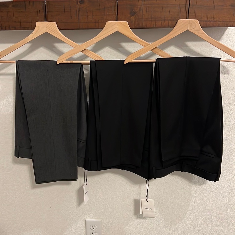 3 pairs Theory Good Wool Treeca 2 Panta (2 NWT)